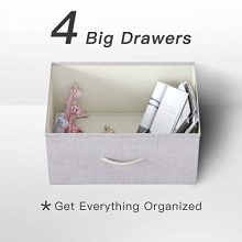 Dresser with 4 Drawers, Fabric Storage Tower