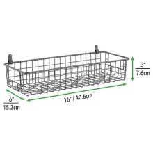 mDesign Portable Metal Farmhouse Wall Decor Storage Organizer
