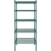 18 inch x 24 inch Green Epoxy 5 Shelf Kit with 64 inch Posts.