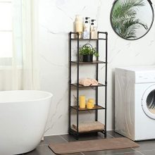 Bathroom Shelf - 5-Tier DIY Storage Rack, Industrial Style Plant Stand for a Rustic Look in Living Room, Bathroom, Balcony, and Kitchen
