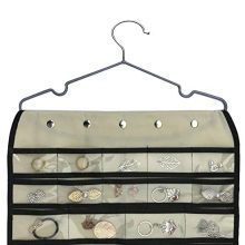 Hanging Jewelry Organizer with Double-Sided Pockets & Hooks – Perfect for Jewelry Storage