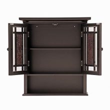 Elegant Home Fashions Whitney Wall Cabinet – 2 Doors, Adjustable Shelf & Floor Mount Storage