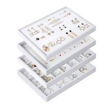 utop Stackable Velvet Jewelry Trays Organizer
