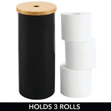 mDesign Plastic Free Standing Toilet Paper Holder Canister