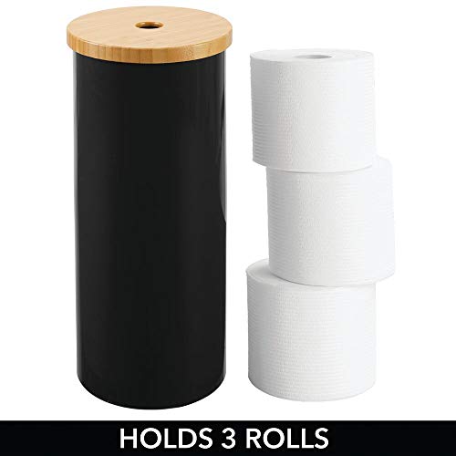 mDesign Plastic Free Standing Toilet Paper Holder Canister