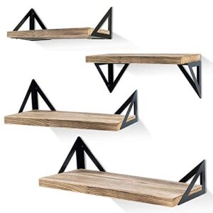 Rustic Wood Wall Shelves, Storage Shelves for Bedroom