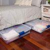 Homz Plastic Underbed Storage, Stackable Storage Bins