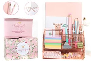 Girl Boss Office Decor | Rose Gold Desk Organizer