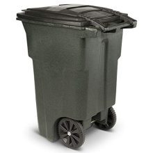 2-Wheeled Trash Can with Attached Lid