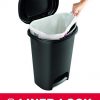13-Gallon Step-On Lid Trash Can – Hands-Free Operation for Kitchen, Bathroom, and Office