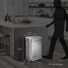Hands-Free Kitchen Step Trash Can with Soft-Close