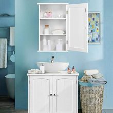 Wall Mounted Single Door 3 Tier Adjustable Storage Shelf