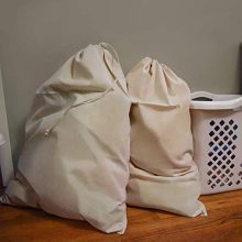 Cotton Laundry Bags, Hamper Liners With Drawstring Closure