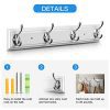 White Wall Mounted Coat Rack, Wooden Modern