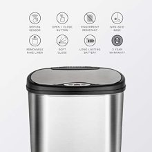 Touchless Motion Sensor Oval Trash Can - 13 Gallon Stainless Steel Bin for a Clean and Hygienic Home! 🗑️✨