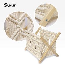 Sunlit Boho Macrame Magazine Rack, Decorative Books Magazines