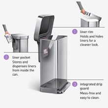 Hands-Free Kitchen Step Trash Can with Soft-Close