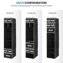 9 Shelf Hanging Closet Organizer with 5 Drawer Organizers