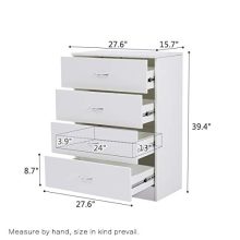 profurni Chest of Drawers Classic Tall Dresser 4 Drawer