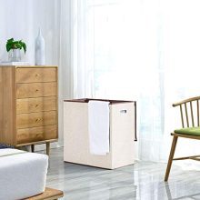 Laundry Sorting: Double Hamper with Removable Liners and Magnetic Lid