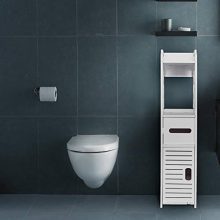 Floor Corner Storage Cabinet with Doors and 2 Tier Shelves