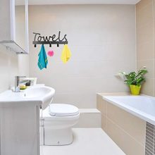 Towel Racks 5 Hooks Black Sandblasted Robe Hooks Wall Mount