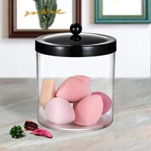 Bathroom Organization with the Premium Quality Apothecary Jar – Large 50 Ounce Clear Plastic Container with Rust-Proof Black Lid for Stylish Storage