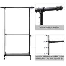 Double Hanging Rod Metal Clothing Rack