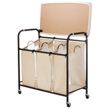 Heavy Duty 3 Bags Laundry Hamper Sorter