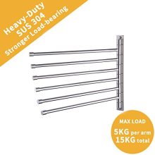KES Swing Out Towel Bar SUS Stainless Steel, 6-Bar