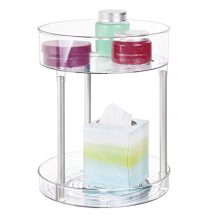 mDesign Spinning Metal and Plastic Makeup Organizer Rotating