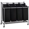 Rolling Wheels Olive Laundry Sorter Cart