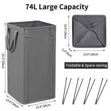 Chrislley 74L Large Laundry Hamper with Removable Bag
