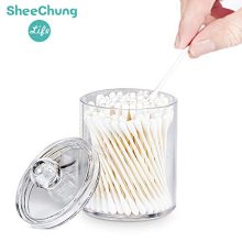 Qtip Holder Storage Canister Clear Plastic Acrylic Jar