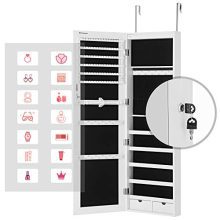 SONGMICS 47.2" H Full Screen Mirrored Jewelry Cabinet Armoire