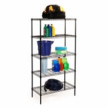 5-Tier Black Epoxy Steel Wire Shelving