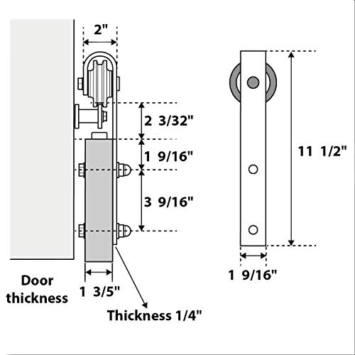 Barn Sliding Grey Door 42 x 84 with Stainless Steel Hardware