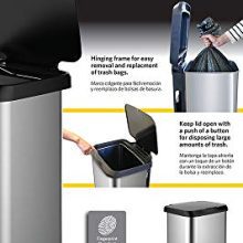 GLAD Extra Capacity Stainless Steel Sensor Trash Can