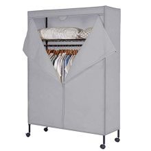 JS HOME Heavy Duty Garment Rack, Free-Standing Rolling