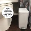 Soft Close Lid, Shiny White, Small Rectangular Trash Can