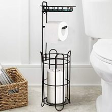 FORUP Freestanding Metal Toilet Paper Roll Holder Stand and Dispenser