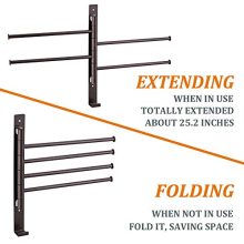 Bronze Mounted Swivel Towel Bar Holder with Hooks