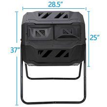 Dual Chambers Composting Tumbler Rotating Waste Bin