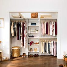 Closet Organizer with Shelves, 25-Inch-Pure White