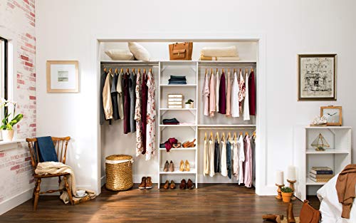 Closet Organizer with Shelves, 25-Inch-Pure White