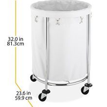 Heavy Duty Wheels-Chrome Laundry Hamper