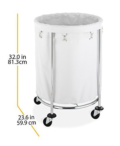 Heavy Duty Wheels-Chrome Laundry Hamper