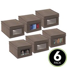 mDesign Soft Fabric Stackable Closet Storage Organizer Box