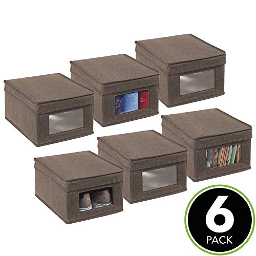 mDesign Soft Fabric Stackable Closet Storage Organizer Box