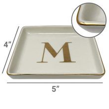 Simple Shine. Key Dish Jewelry Tray with Initial